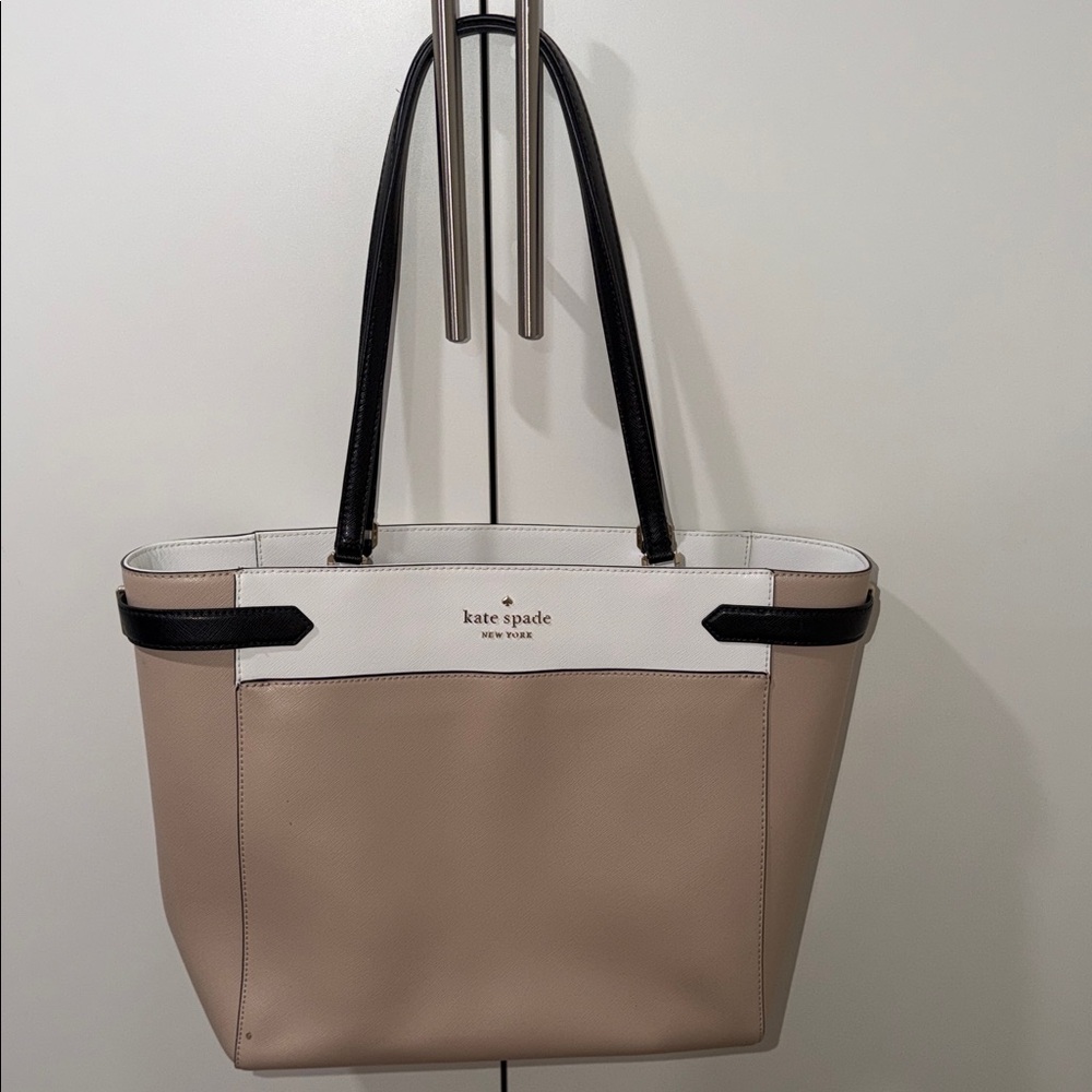 Kate Spade Tan and Black Tote Bag